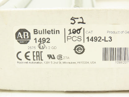 Allen Bradley 1492-L3 IEC Terminal Block 5.1x59.5x31.3mm Spring Clip Lot of 52