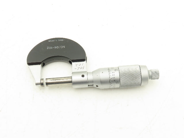 Mitutoyo 106-102 Outside Micrometer 0-1" Range .0001" Non-Rotating Spindle