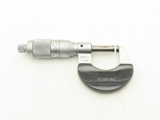 Mitutoyo 106-102 Outside Micrometer 0-1" Range .0001" Non-Rotating Spindle