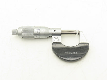 Mitutoyo 106-102 Outside Micrometer 0-1" Range .0001" Non-Rotating Spindle