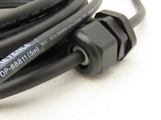 Keyence OP-88811 OP Power Cable M12  12 Pin 12 Conductor Connector 5m Long