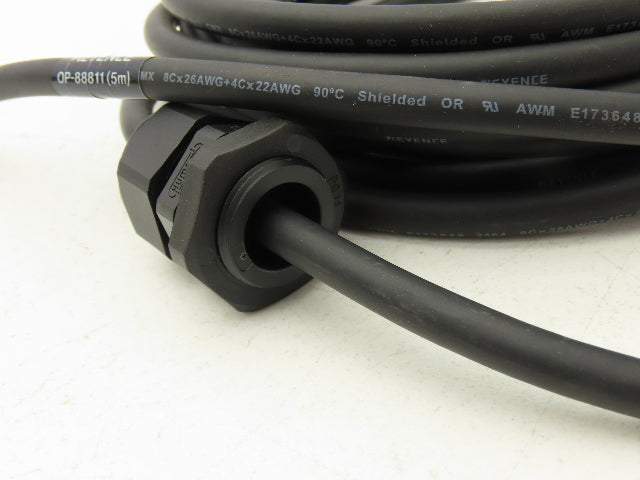 Keyence OP-88811 OP Power Cable M12  12 Pin 12 Conductor Connector 5m Long