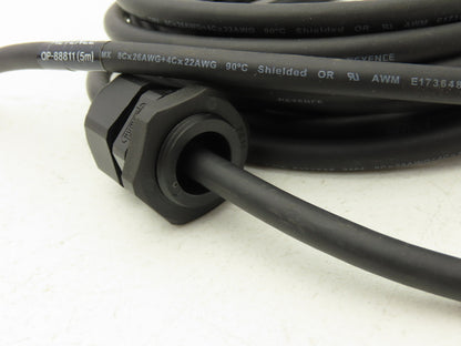 Keyence OP-88811 OP Power Cable M12  12 Pin 12 Conductor Connector 5m Long