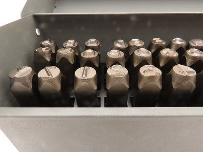 CH Hanson 43Y654 Steel Letter & Number Stamp Punch Set 3/8" Character A-Z