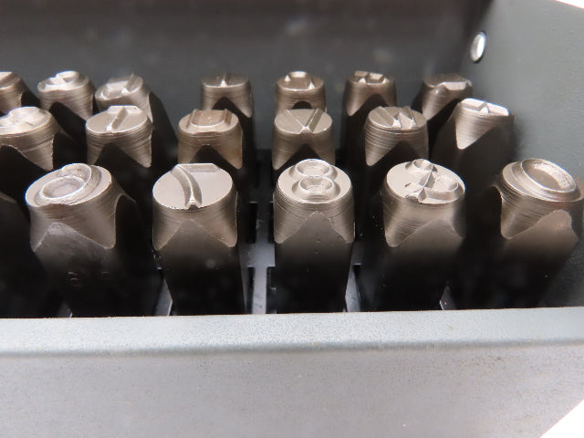 CH Hanson 43Y654 Steel Letter & Number Stamp Punch Set 3/8" Character A-Z
