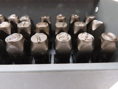 CH Hanson 43Y654 Steel Letter & Number Stamp Punch Set 3/8" Character A-Z