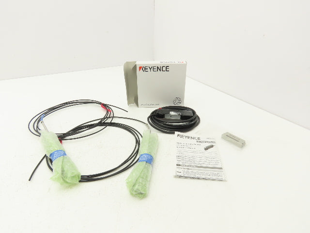 Keyence FU-A100 Fiber Optic Amplifier Fiber Thrubeam Sensor Kit
