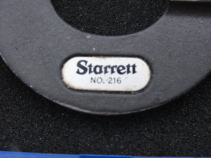Starrett 216 Mechanical Digit Counter Micrometer 0-1" Range .0001"