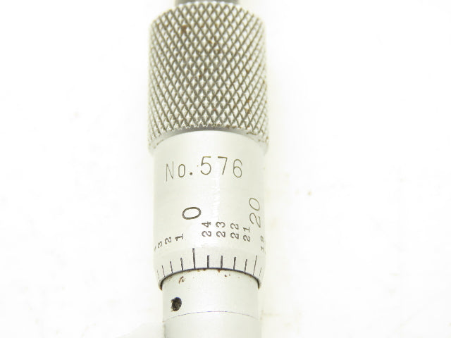 Starrett 576 Outside Micrometer 0-1/2" Range .001" Round Anvil Ratchet Stop