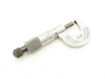 Starrett 576 Outside Micrometer 0-1/2" Range .001" Round Anvil Ratchet Stop