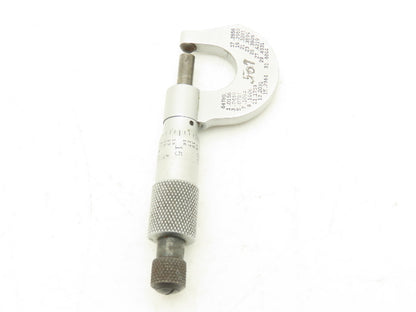 Starrett 576 Outside Micrometer 0-1/2" Range .001" Round Anvil Ratchet Stop