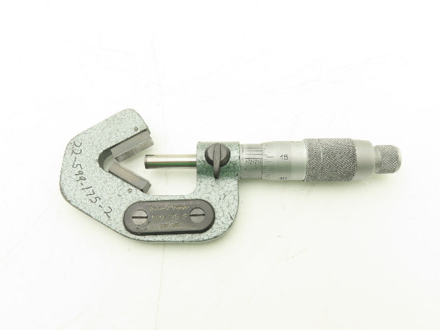 Brown & Sharpe 599-175-2 V-Anvil Micrometer 0.2-0.8" Range 3-Flute .0001"