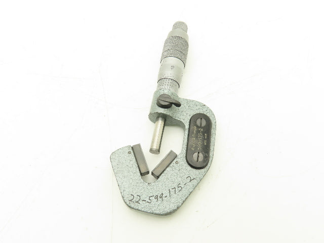 Brown & Sharpe 599-175-2 V-Anvil Micrometer 0.2-0.8" Range 3-Flute .0001"