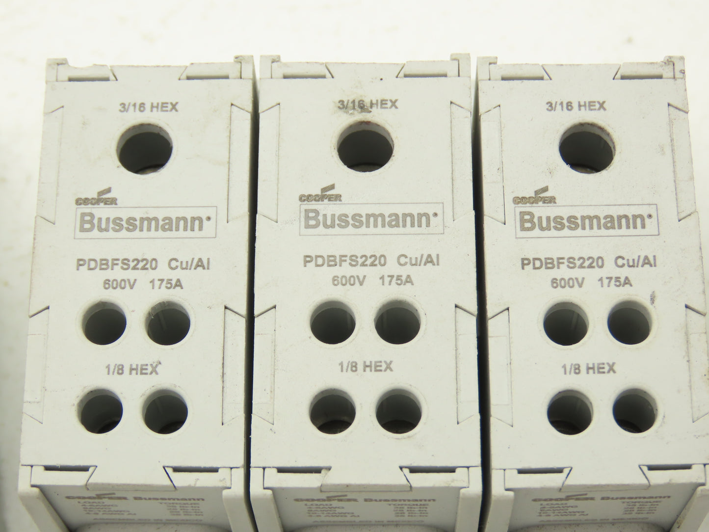 Bussman PDBFS220 Power Distribution Block 600V 175A 2-14awg Lot of 9