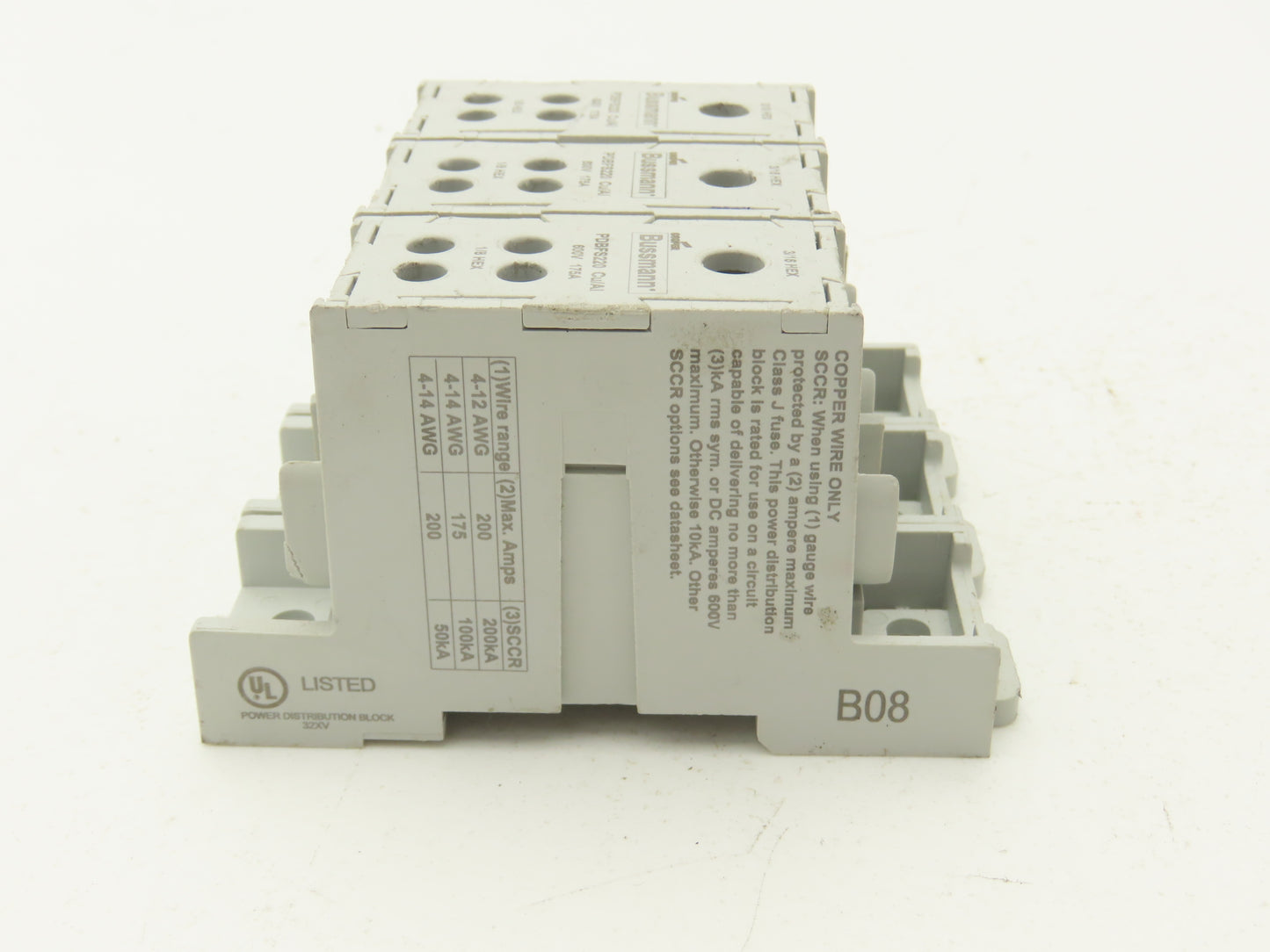 Bussman PDBFS220 Power Distribution Block 600V 175A 2-14awg Lot of 9