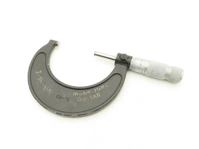 Brown & Sharpe 50-75 Outside Micrometer 50-75mm Range Flat Anvil