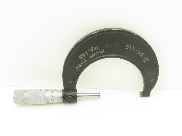 Brown & Sharpe 50-75 Outside Micrometer 50-75mm Range Flat Anvil