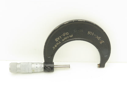 Brown & Sharpe 50-75 Outside Micrometer 50-75mm Range Flat Anvil