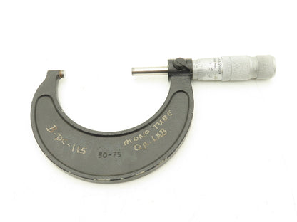 Brown & Sharpe 50-75 Outside Micrometer 50-75mm Range Flat Anvil