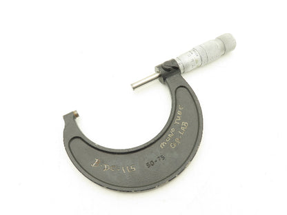 Brown & Sharpe 50-75 Outside Micrometer 50-75mm Range Flat Anvil
