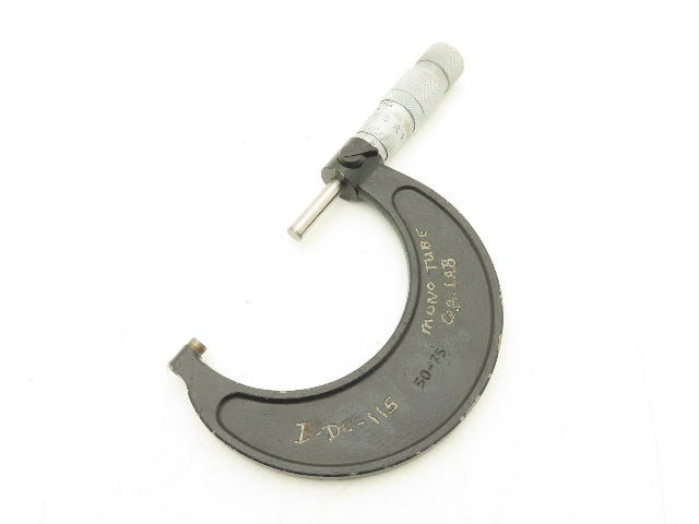 Brown & Sharpe 50-75 Outside Micrometer 50-75mm Range Flat Anvil