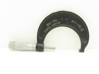 Brown & Sharpe 50-75 Outside Micrometer 50-75mm Range Flat Anvil