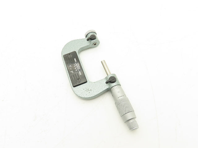 Tesa Brown & Sharpe 10-372-1 Thread Pitch Micrometer 1-2" Range Standard Anvils