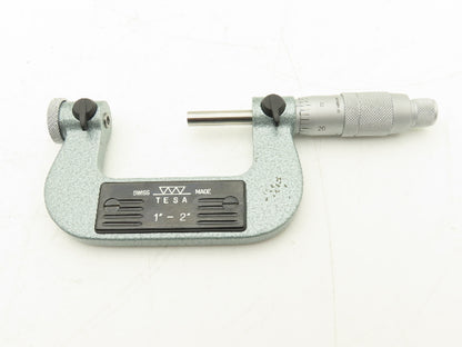 Tesa Brown & Sharpe 10-372-1 Thread Pitch Micrometer 1-2" Range Standard Anvils