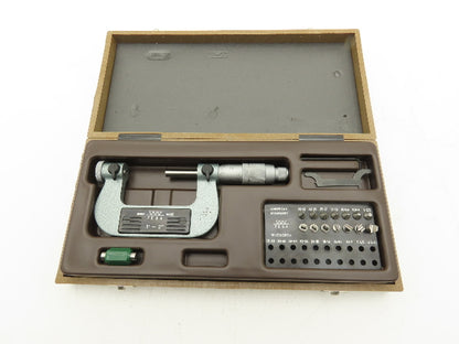 Tesa Brown & Sharpe 10-372-1 Thread Pitch Micrometer 1-2" Range Standard Anvils