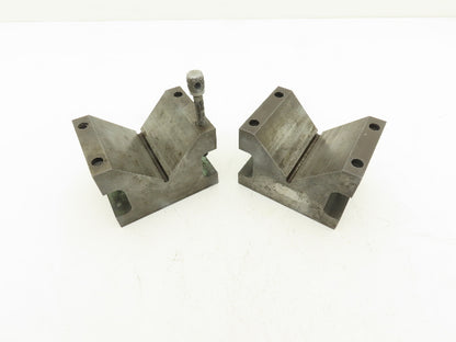 Precision Steel V Block 5/16-18 Machinist Tool 2-7/8 X 4 X 2-7/8" Lot Of 2
