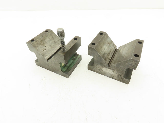 Precision Steel V Block 5/16-18 Machinist Tool 2-7/8 X 4 X 2-7/8" Lot Of 2
