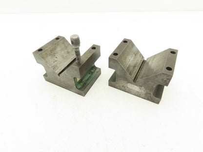 Precision Steel V Block 5/16-18 Machinist Tool 2-7/8 X 4 X 2-7/8" Lot Of 2