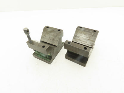 Precision Steel V Block 5/16-18 Machinist Tool 2-7/8 X 4 X 2-7/8" Lot Of 2