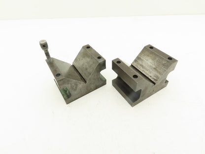 Precision Steel V Block 5/16-18 Machinist Tool 2-7/8 X 4 X 2-7/8" Lot Of 2