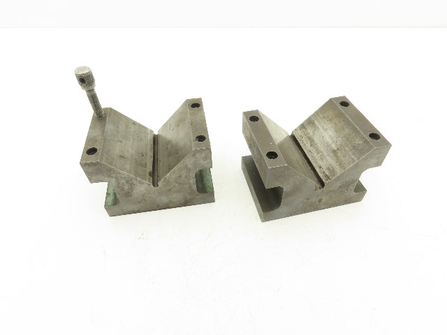 Precision Steel V Block 5/16-18 Machinist Tool 2-7/8 X 4 X 2-7/8" Lot Of 2