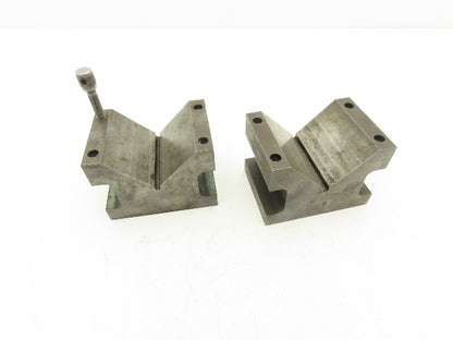 Precision Steel V Block 5/16-18 Machinist Tool 2-7/8 X 4 X 2-7/8" Lot Of 2