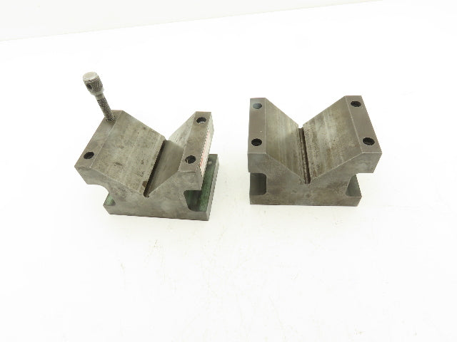 Precision Steel V Block 5/16-18 Machinist Tool 2-7/8 X 4 X 2-7/8" Lot Of 2