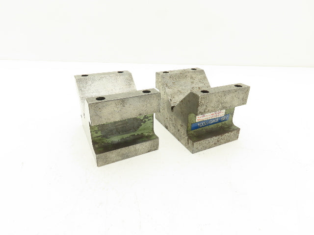 Precision Steel V Block 5/16-18 Machinist Tool 2-7/8 X 4 X 2-7/8" Lot Of 2