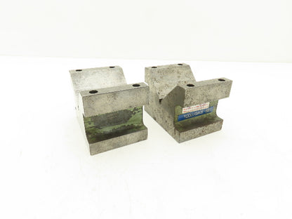Precision Steel V Block 5/16-18 Machinist Tool 2-7/8 X 4 X 2-7/8" Lot Of 2