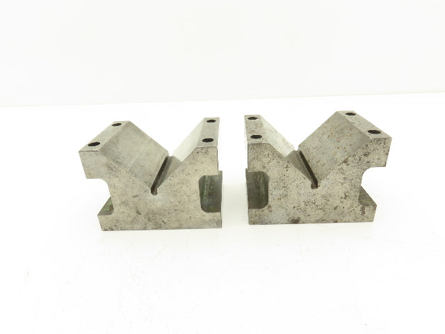 Precision Steel V Block 5/16-18 Machinist Tool 2-7/8 X 4 X 2-7/8" Lot Of 2