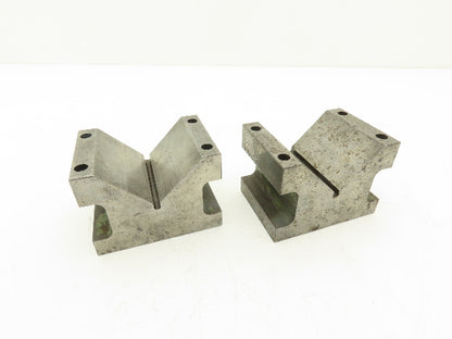 Precision Steel V Block 5/16-18 Machinist Tool 2-7/8 X 4 X 2-7/8" Lot Of 2