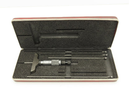 Starrett 440 Depth Micrometer with 5 Rods 4"-9" Missing 5" Rod