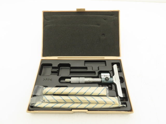 Mitutoyo 229-131 Depth Micrometer Digit Counter 0-4" Range .001" Ratchet Stop