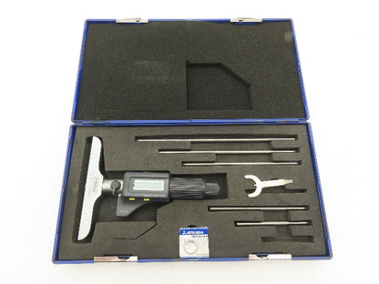 Fowler 54-225-456-0 Digital Depth Micrometer 0-6" 150mm Range 4" Base 6 Rods