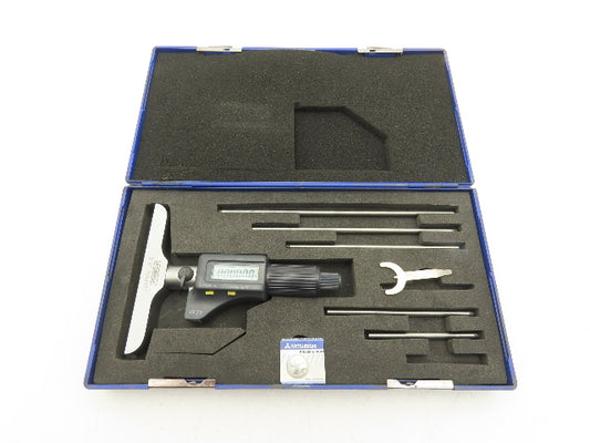 Fowler 54-225-456-0 Digital Depth Micrometer 0-6" 150mm Range 4" Base 6 Rods