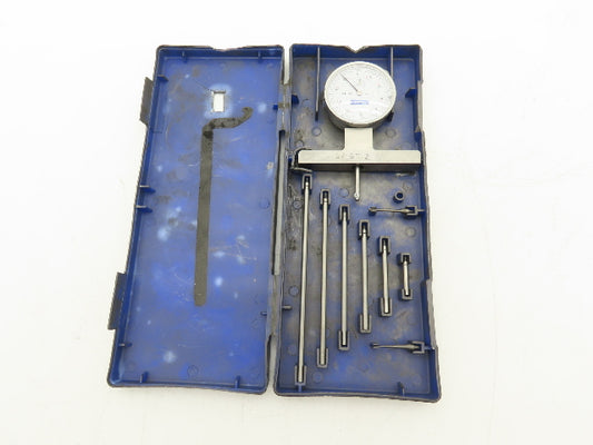 Fowler 52-125-006-1 X-Depth Dial Depth Gage 0-22" Range .001" 4" Base 6 Rods