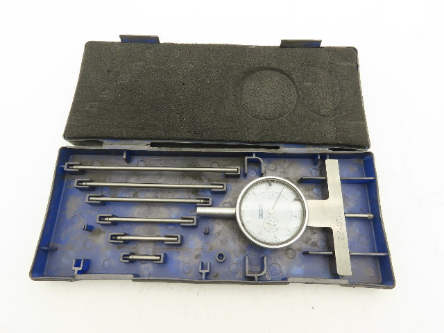 Fowler 52-125-006-1 X-Depth Dial Depth Gage 0-22" Range 6 Rods  -Missing 2 Tips