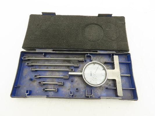 Fowler 52-125-006-1 X-Depth Dial Depth Gage 0-22" Range 6 Rods  -Missing 2 Tips