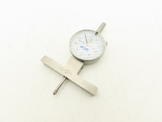 Fowler 52-125-006-1 X-Depth Dial Depth Gage 0-22" Range 6 Rods  -Missing 1 Tip