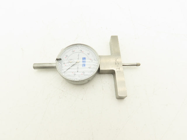 Fowler 52-125-006-1 X-Depth Dial Depth Gage 0-22" Range 6 Rods  -Missing 1 Tip
